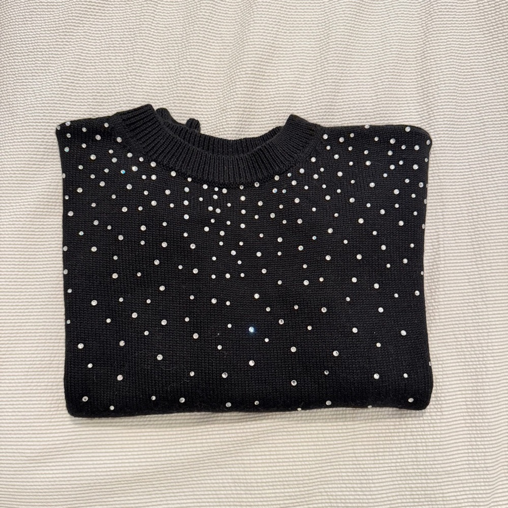 Nour hammour Black rhinestone Sweater L